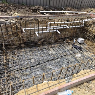 Pool steel and plumbing